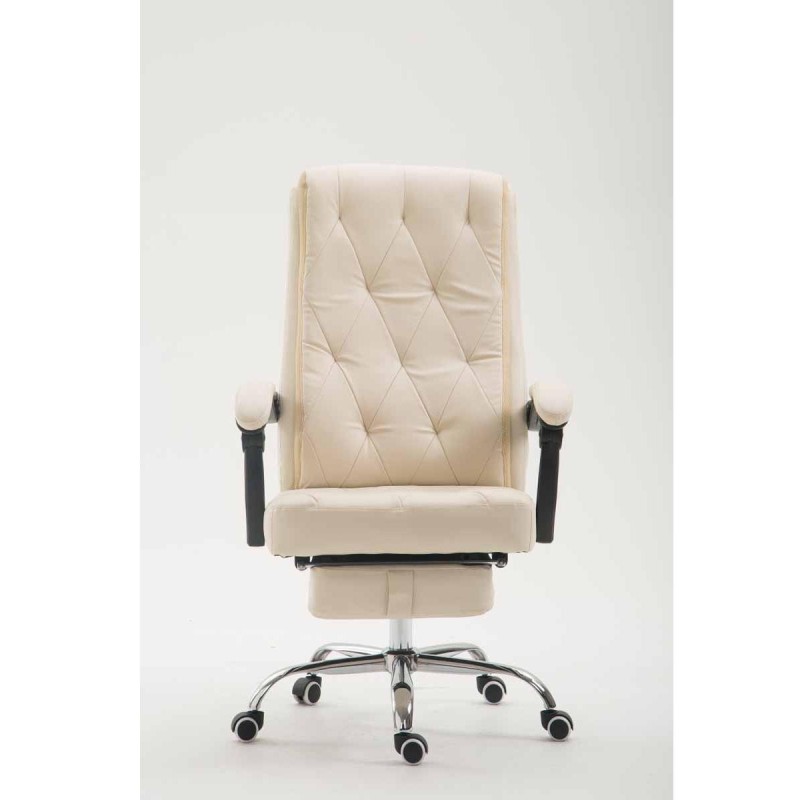 Sillón de Oficina BENETY, Reposapiés Extensible, en Piel color Negro