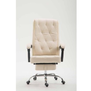 Sillón de Oficina BENETY, Reposapiés Extensible, en Piel color Negro