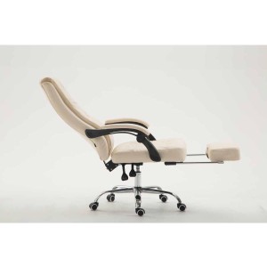 Sillón de Oficina BENETY, Reposapiés Extensible, en Piel color Negro