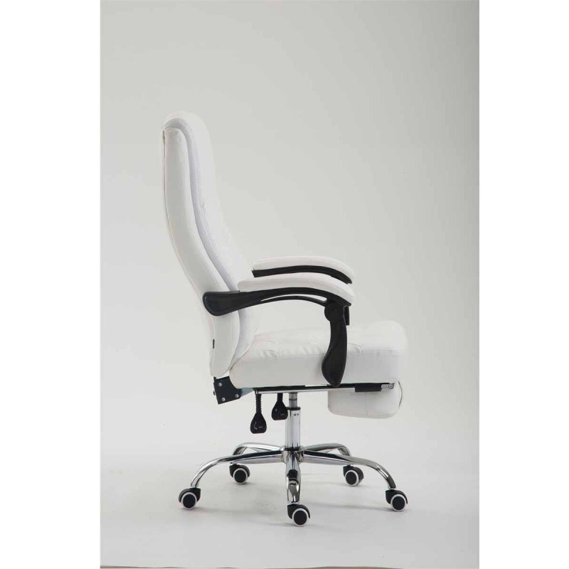 Sillón de Oficina BENETY, Reposapiés Extensible, en Piel color Negro