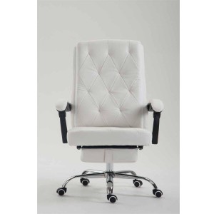 Sillón de Oficina BENETY, Reposapiés Extensible, en Piel color Negro