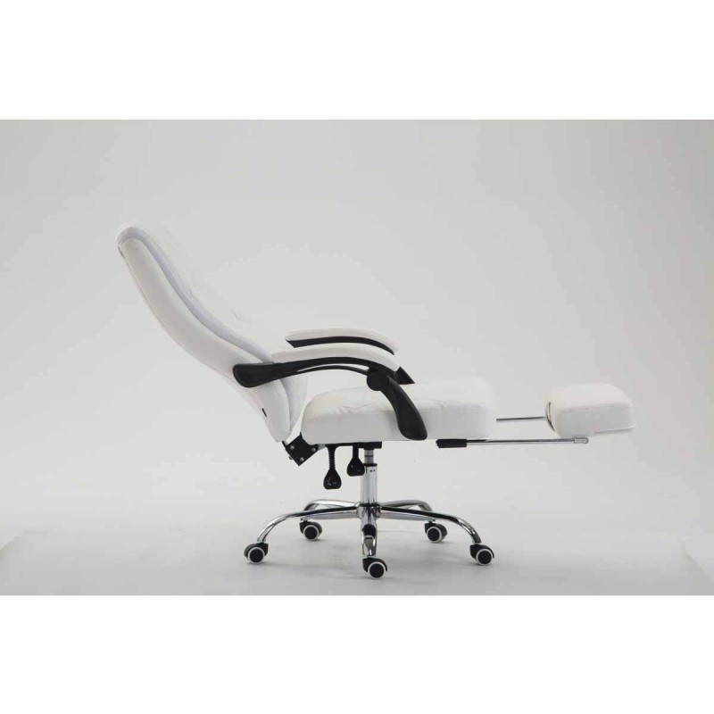 Sillón de Oficina BENETY, Reposapiés Extensible, en Piel color Negro