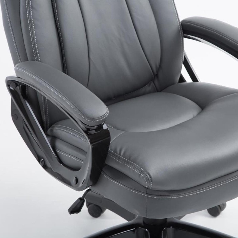 Sillón de Oficina TOMPA, Resistente hasta 150 kg, Gran acolchado, color Negro