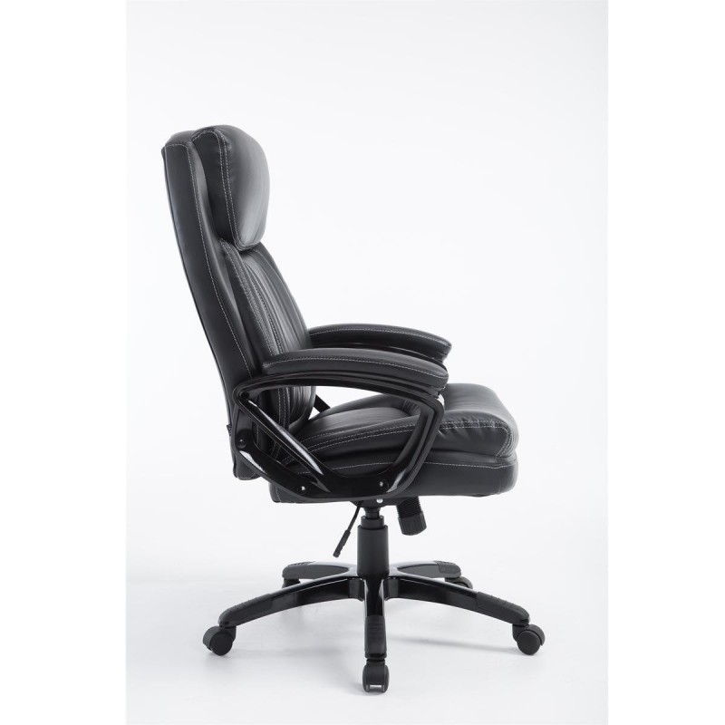 Sillón de Oficina TOMPA, Resistente hasta 150 kg, Gran acolchado, color Negro