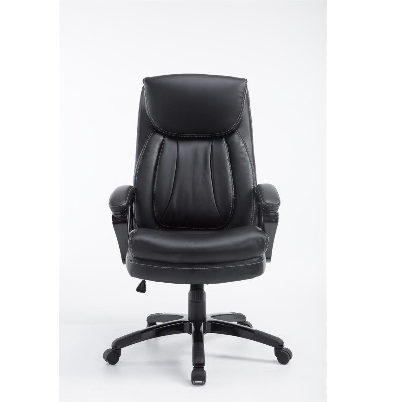 Sillón de Oficina TOMPA, Resistente hasta 150 kg, Gran acolchado, color Negro