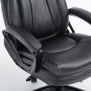 Sillón de Oficina TOMPA, Resistente hasta 150 kg, Gran acolchado, color Negro