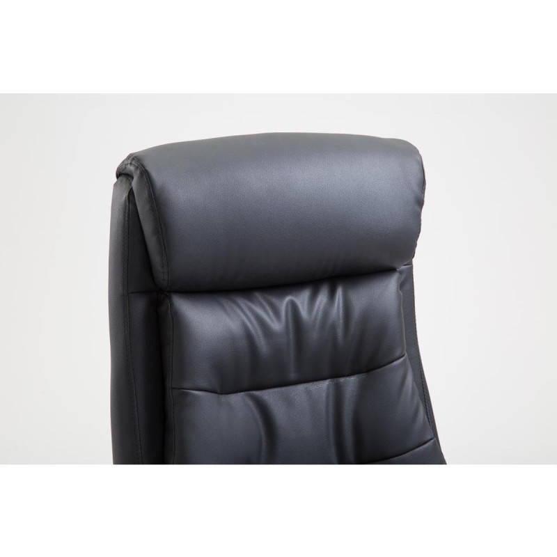 Silla de oficina ARGO, cuero sintético y con reposapiés, color negro