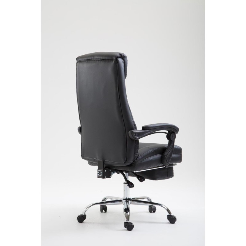 Silla de oficina ARGO, cuero sintético y con reposapiés, color negro