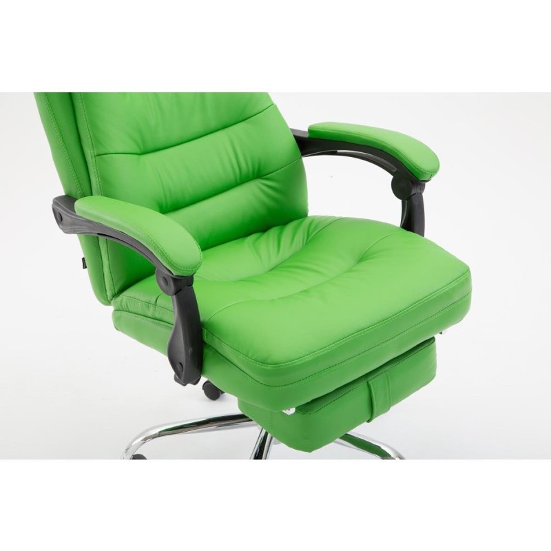 Silla de oficina ARGO, cuero sintético y con reposapiés, color negro