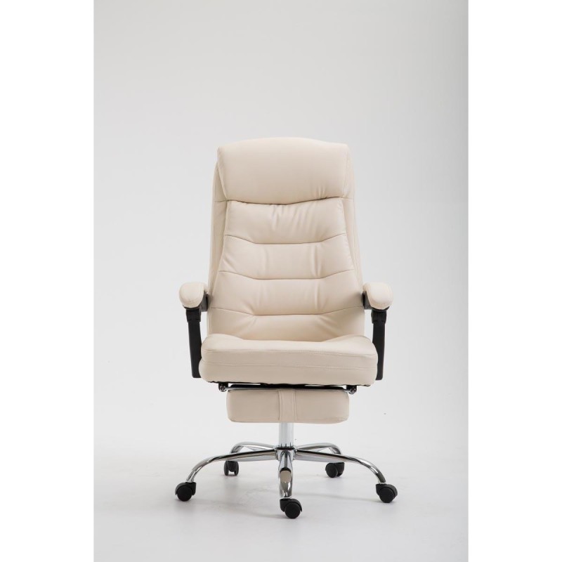 Silla de oficina ARGO, cuero sintético y con reposapiés, color negro