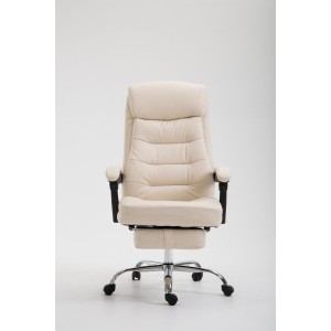 Silla de oficina ARGO, cuero sintético y con reposapiés, color negro