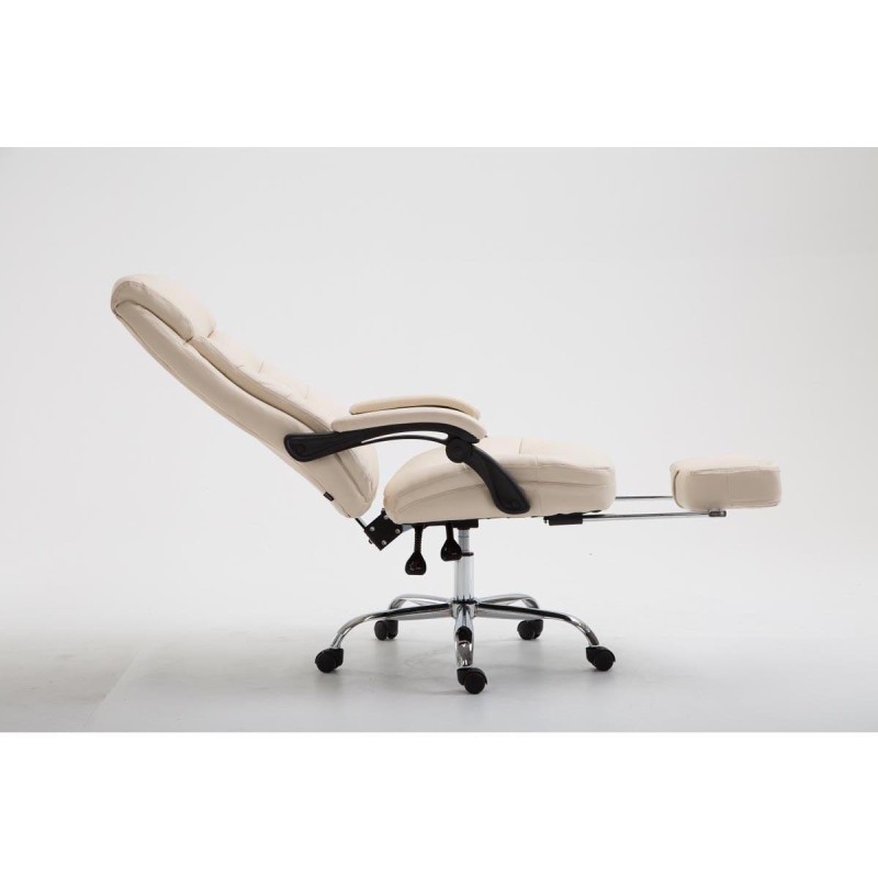 Silla de oficina ARGO, cuero sintético y con reposapiés, color negro