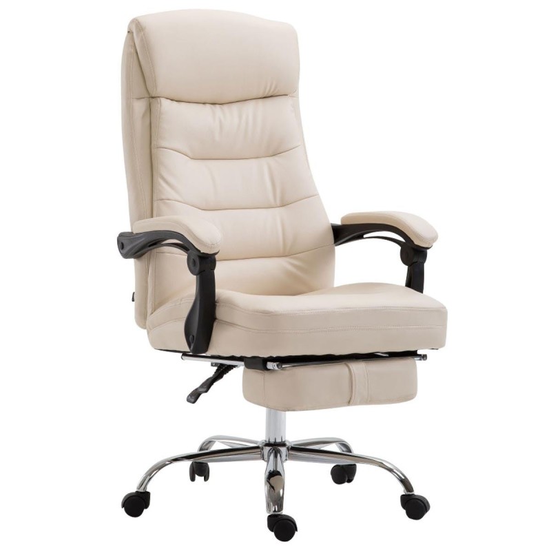 Silla de oficina ARGO, cuero sintético y con reposapiés, color negro