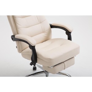 Silla de oficina ARGO, cuero sintético y con reposapiés, color negro