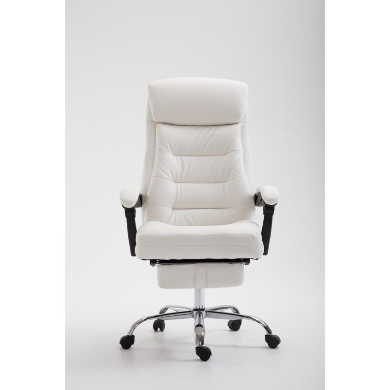 Silla de oficina ARGO, cuero sintético y con reposapiés, color negro