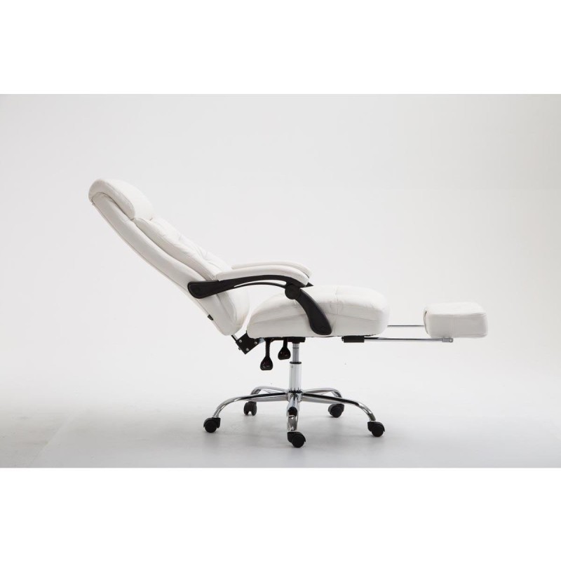 Silla de oficina ARGO, cuero sintético y con reposapiés, color negro