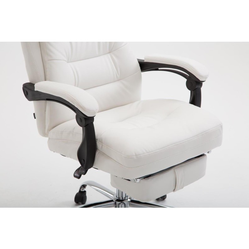 Silla de oficina ARGO, cuero sintético y con reposapiés, color negro