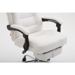 Silla de oficina ARGO, cuero sintético y con reposapiés, color negro