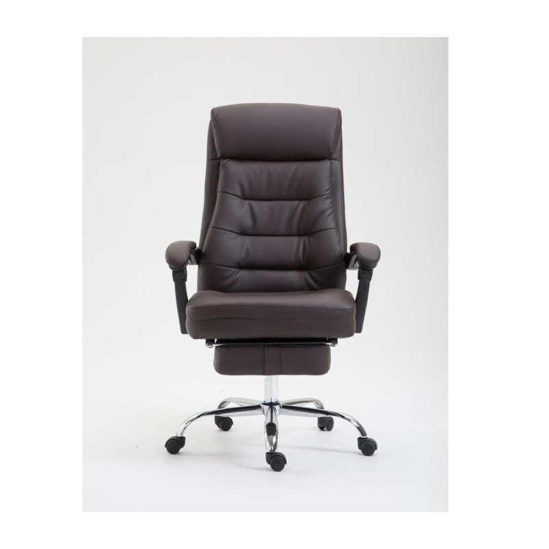 Silla de oficina ARGO, cuero sintético y con reposapiés, color negro