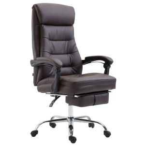 Silla de oficina ARGO, cuero sintético y con reposapiés, color negro