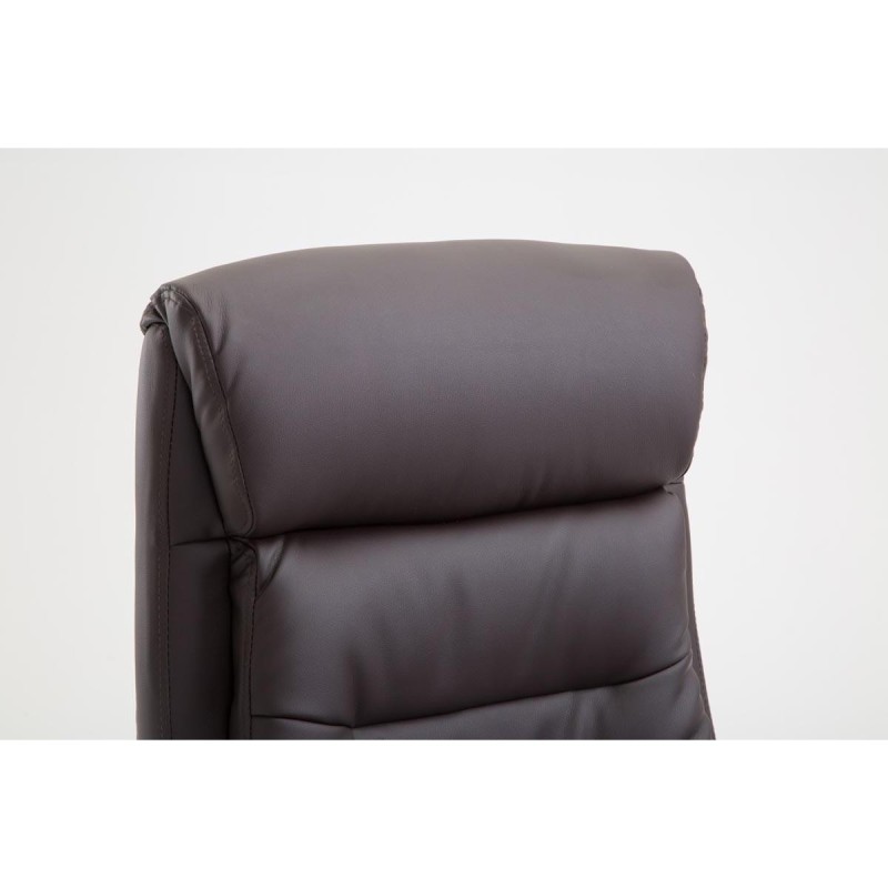 Silla de oficina ARGO, cuero sintético y con reposapiés, color negro