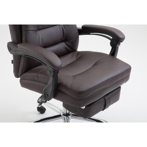 Silla de oficina ARGO, cuero sintético y con reposapiés, color negro