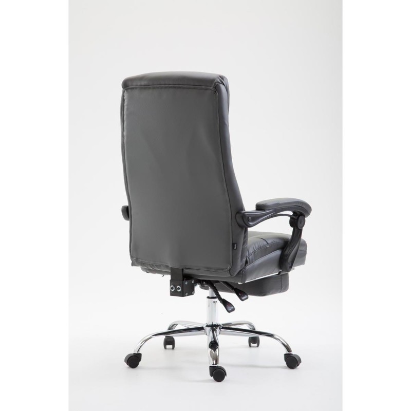 Silla de oficina ARGO, cuero sintético y con reposapiés, color negro