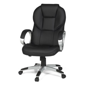 Sillón de oficina FABIAN, mecanismo basculante, color negro