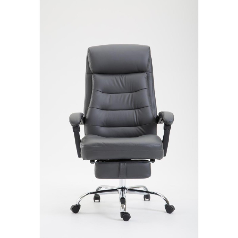 Silla de oficina ARGO, cuero sintético y con reposapiés, color negro