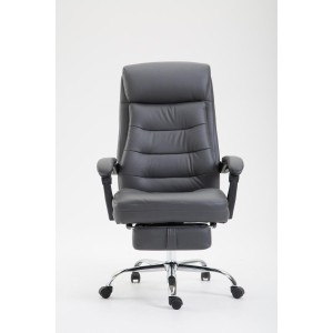 Silla de oficina ARGO, cuero sintético y con reposapiés, color negro