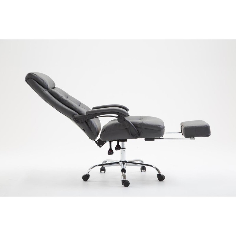 Silla de oficina ARGO, cuero sintético y con reposapiés, color negro