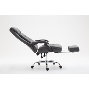 Silla de oficina ARGO, cuero sintético y con reposapiés, color negro