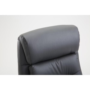 Silla de oficina ARGO, cuero sintético y con reposapiés, color negro