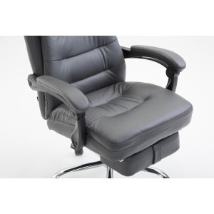 Silla de oficina ARGO, cuero sintético y con reposapiés, color negro