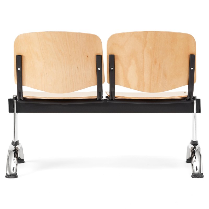 Bancada para recepción 2 asientos MOBY BASE, tela negra