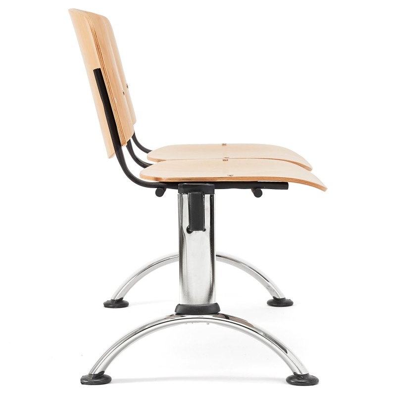 Bancada para recepción 2 asientos MOBY BASE, tela negra