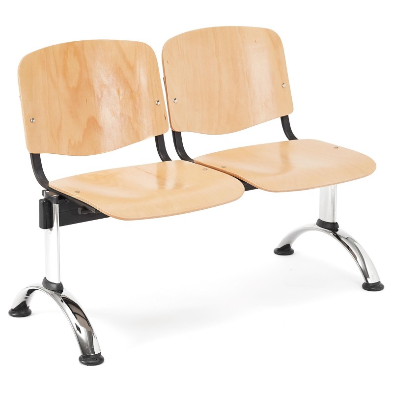 Bancada para recepción 2 asientos MOBY BASE, tela negra