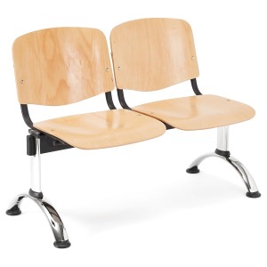 Bancada para recepción 2 asientos MOBY BASE, tela negra