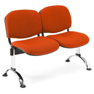 Bancada para recepción 2 asientos MOBY BASE, tela negra