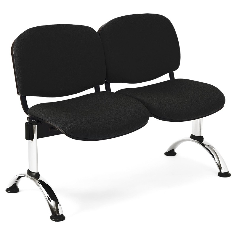 Bancada para recepción 2 asientos MOBY BASE, tela negra