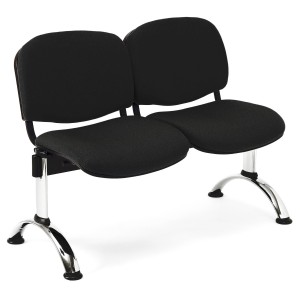 Bancada para recepción 2 asientos MOBY BASE, tela negra