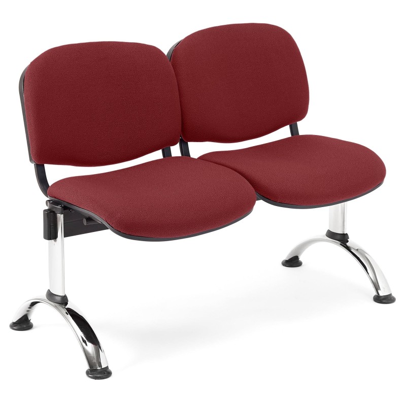 Bancada para recepción 2 asientos MOBY BASE, tela negra