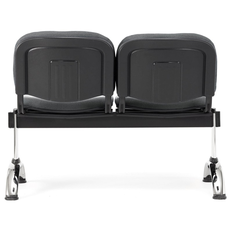 Bancada para recepción 2 asientos MOBY BASE, tela negra