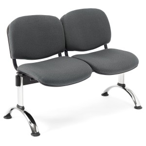 Bancada para recepción 2 asientos MOBY BASE, tela negra