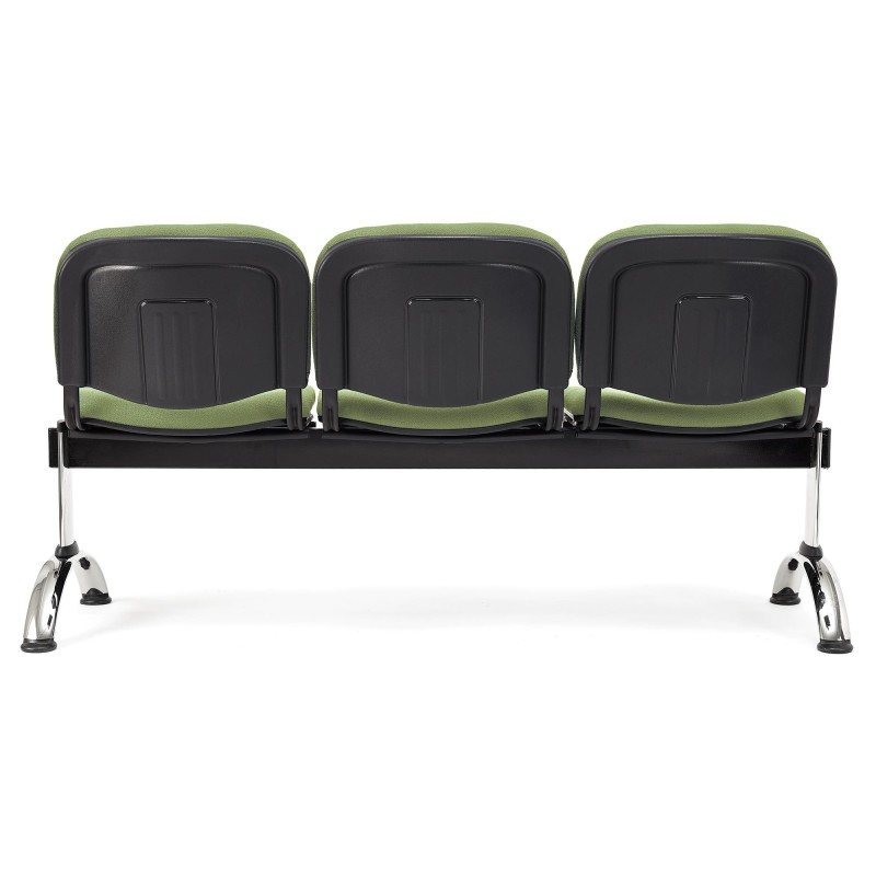 Bancada para recepción 3 asientos MOBY BASE, tela negra