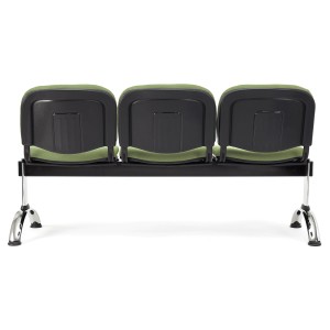 Bancada para recepción 3 asientos MOBY BASE, tela negra