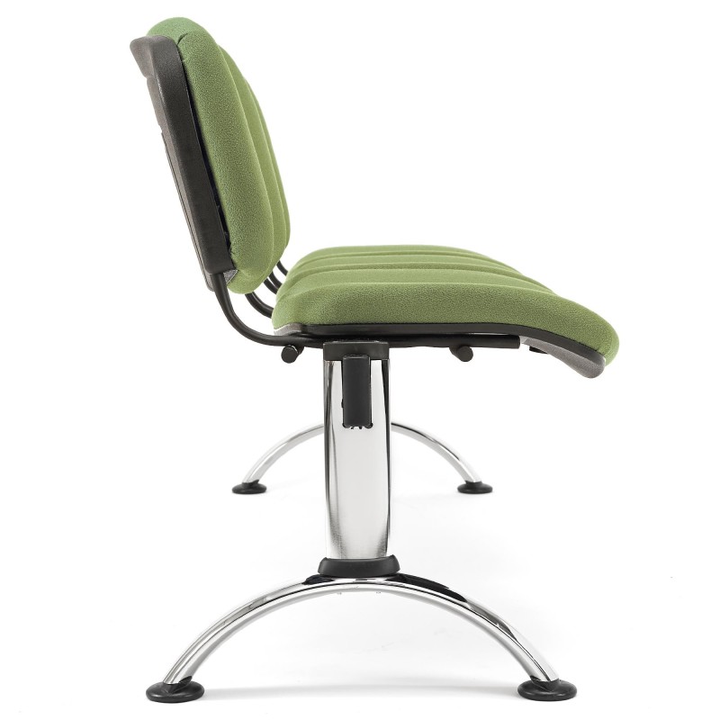 Bancada para recepción 3 asientos MOBY BASE, tela negra