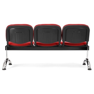 Bancada para recepción 3 asientos MOBY BASE, tela negra