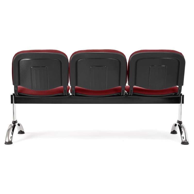 Bancada para recepción 3 asientos MOBY BASE, tela negra