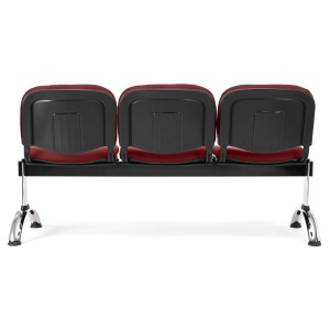 Bancada para recepción 3 asientos MOBY BASE, tela negra